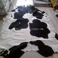 Modern Home Decoration Black & White Cowhide Leather Floor Rug
