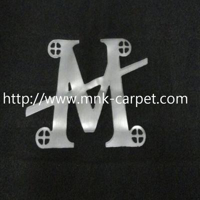 Simple Logo Design Black Color Carpet Hand Woven Technic