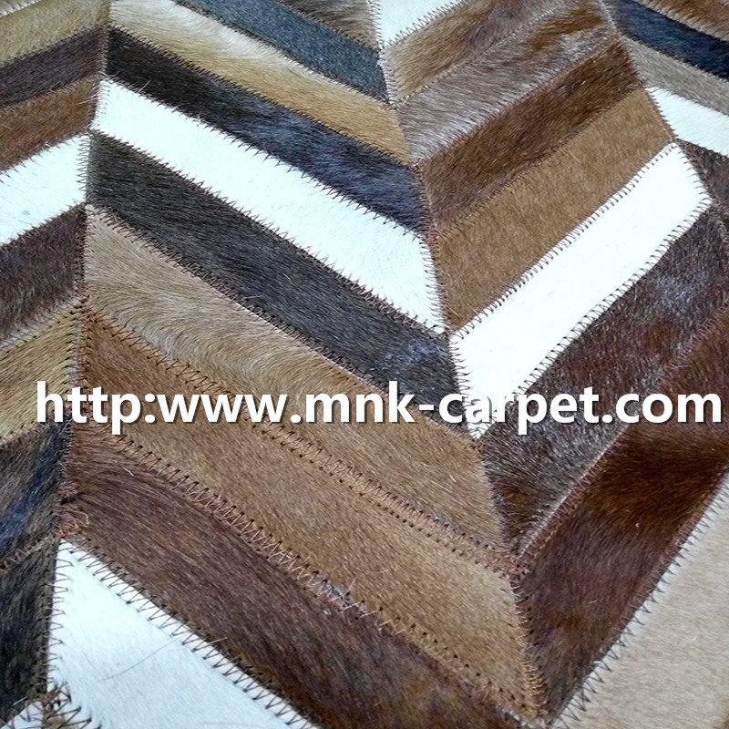 Mnk Patchwork Cowhide Rug Natural Leather Carpet