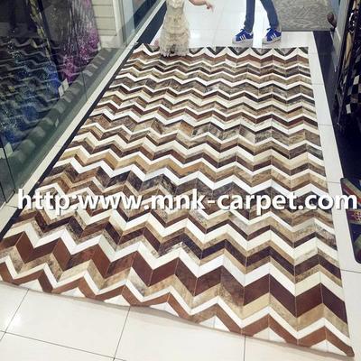 MNK Patchwork Cowhide Rug Natural Leather Carpet
