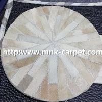 Round Shape Cow Hide Rugs For Meeting Room